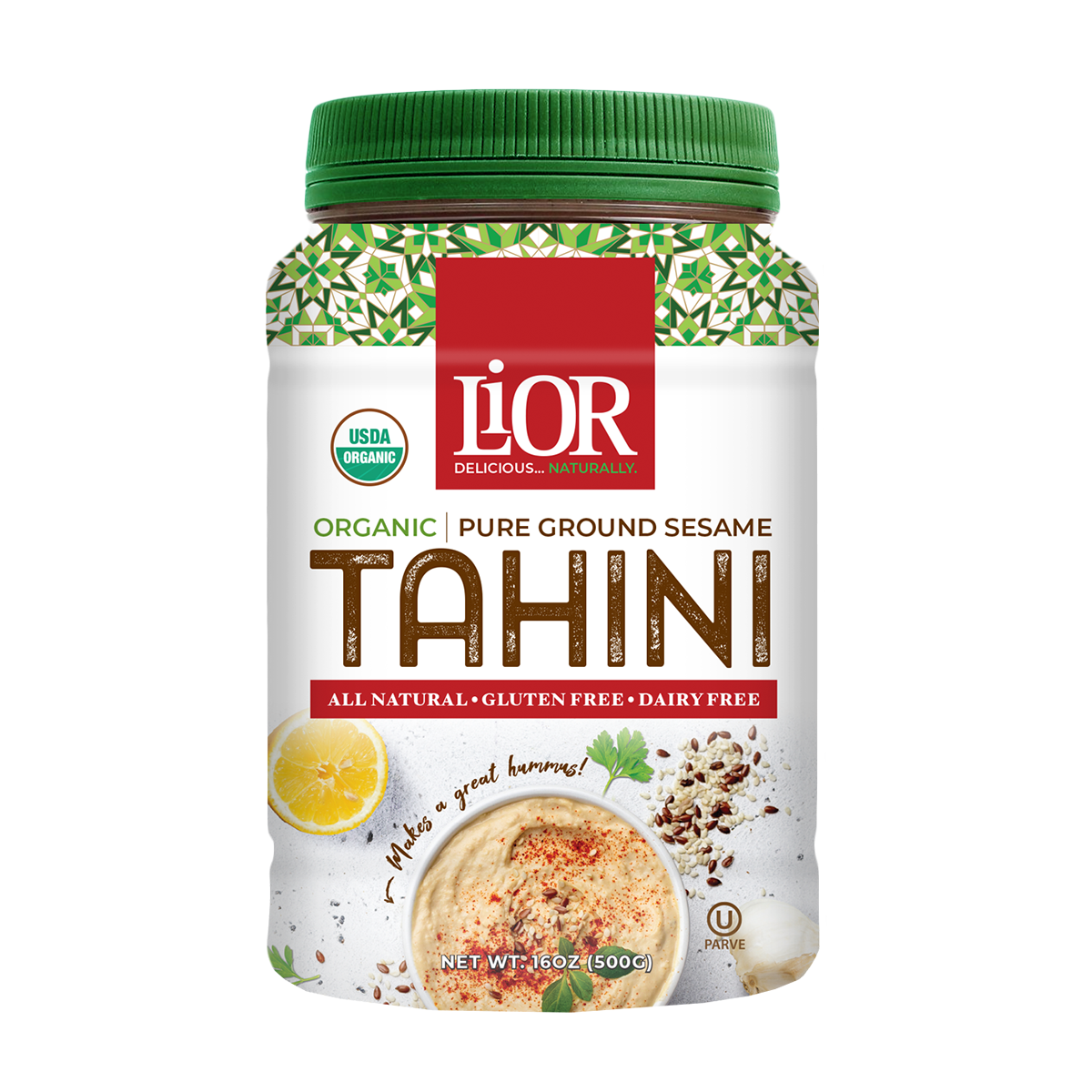 Organic Tahini, Pure Stone Ground Sesame Butter, LiOR