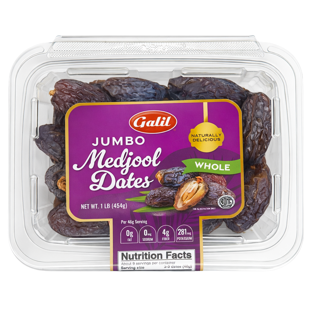 Jumbo Medjool Dates, Whole, Galil