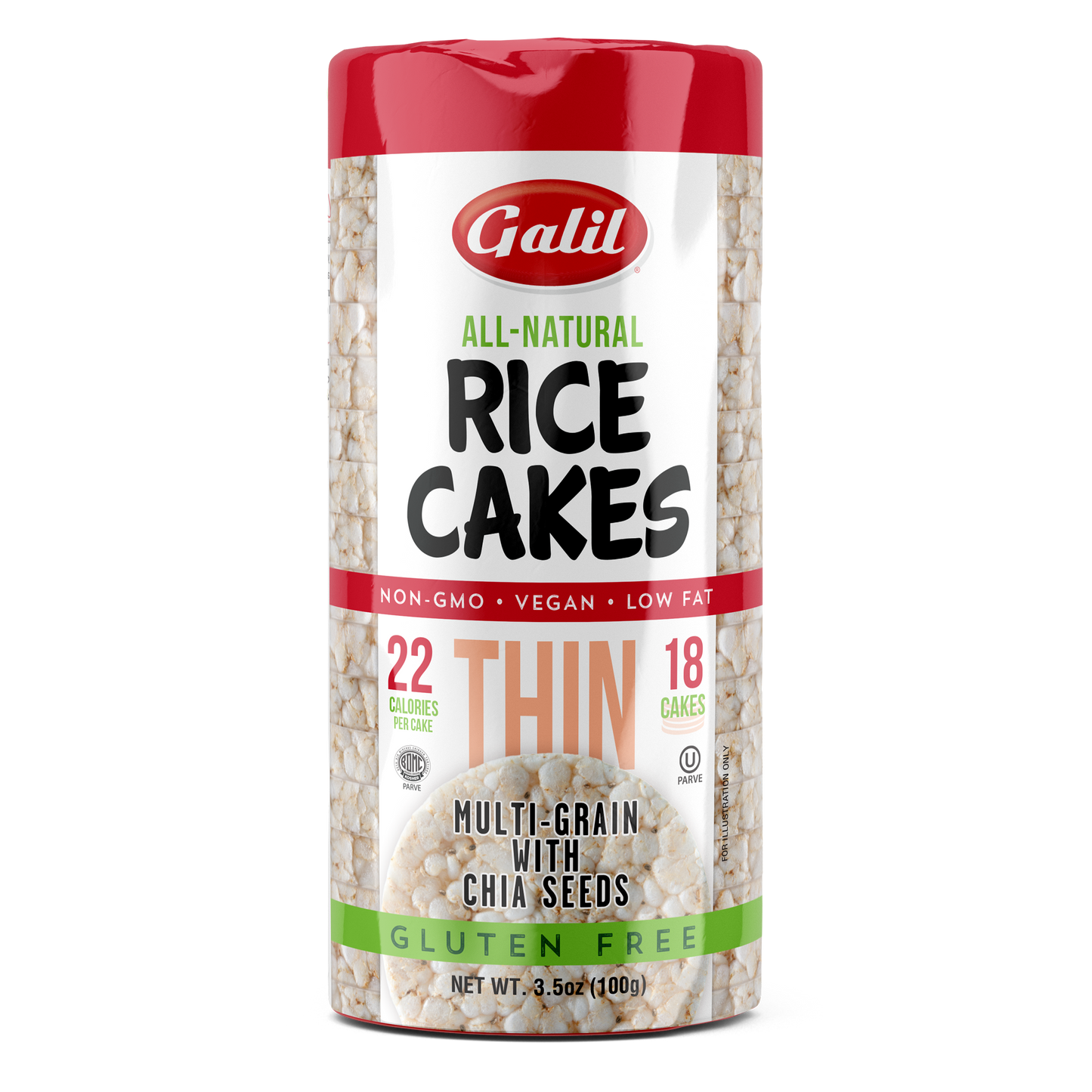 Thin Multigrain Rice Cakes, Chia & Quinoa, Galil