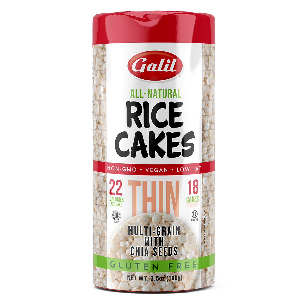 Thin Multigrain Rice Cakes, Chia & Quinoa, Galil