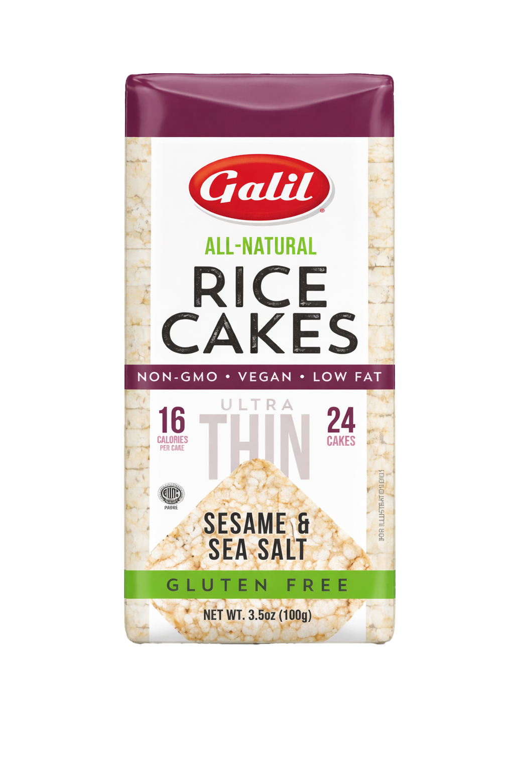 Ultra Thin Rice Cakes, Sesame & Salt, Galil