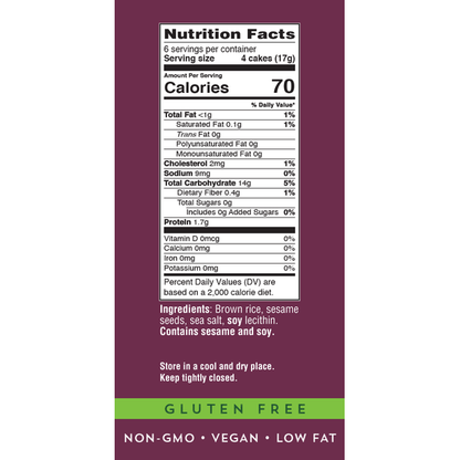 Ultra Thin Rice Cakes, Sesame & Salt, Galil