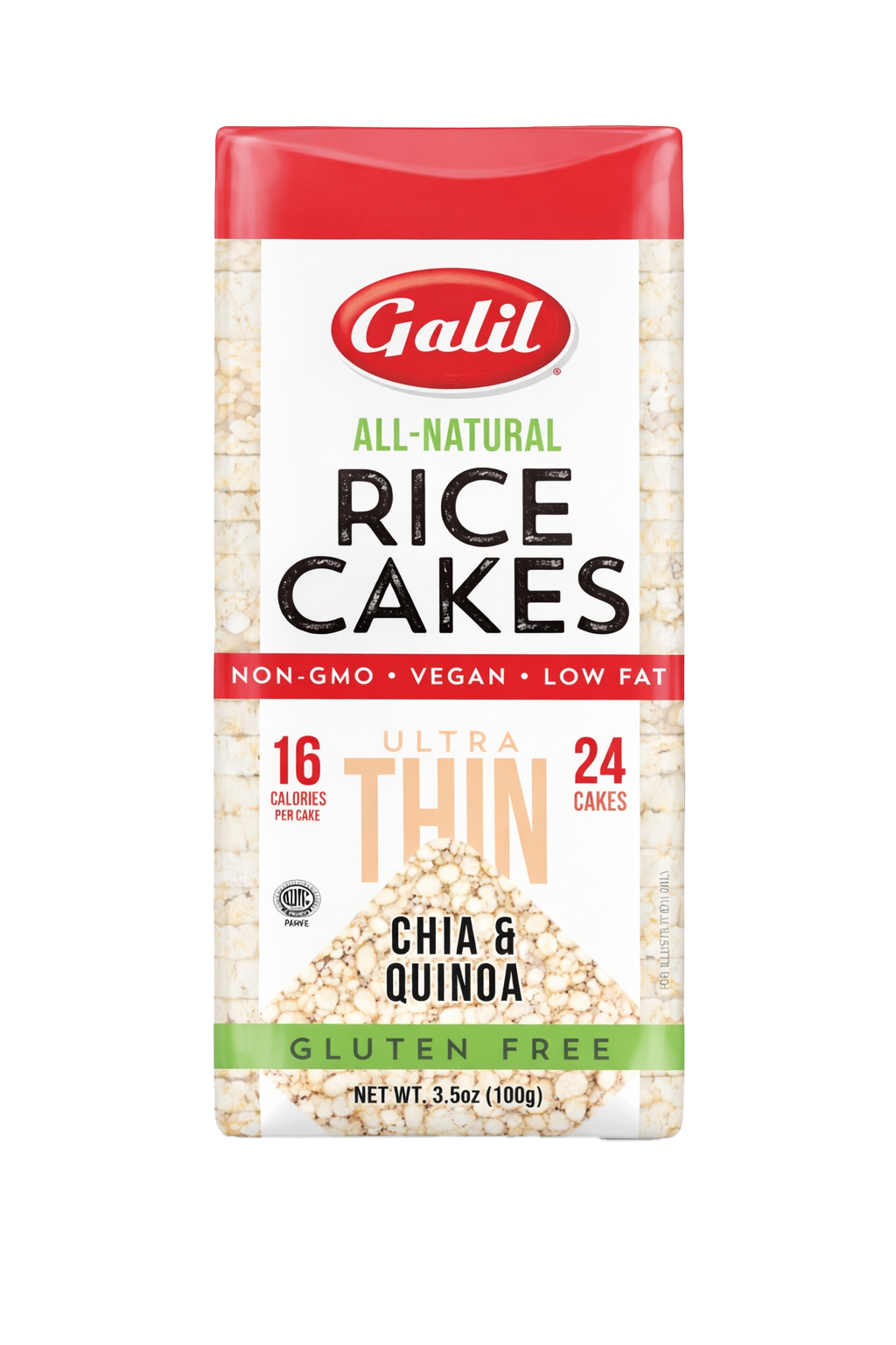 Ultra Thin Multigrain Rice Cakes, Chia & Quinoa, Galil