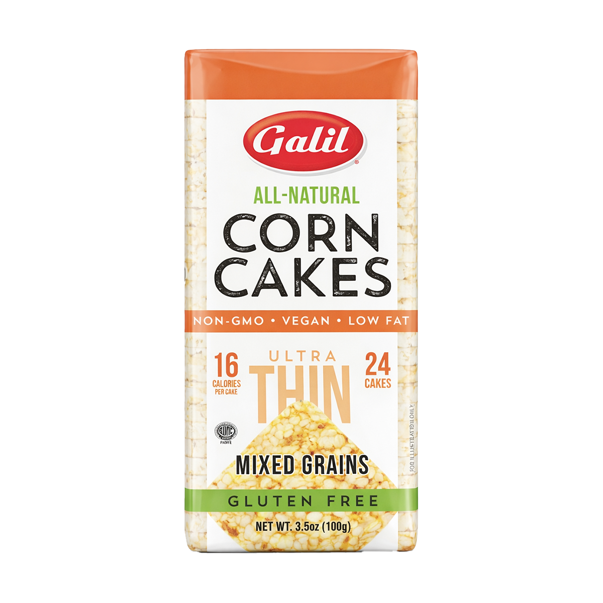 Ultra Thin Corn Cakes, Mixed Grain, Galil