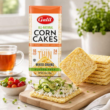Ultra Thin Corn Cakes, Mixed Grain, Galil
