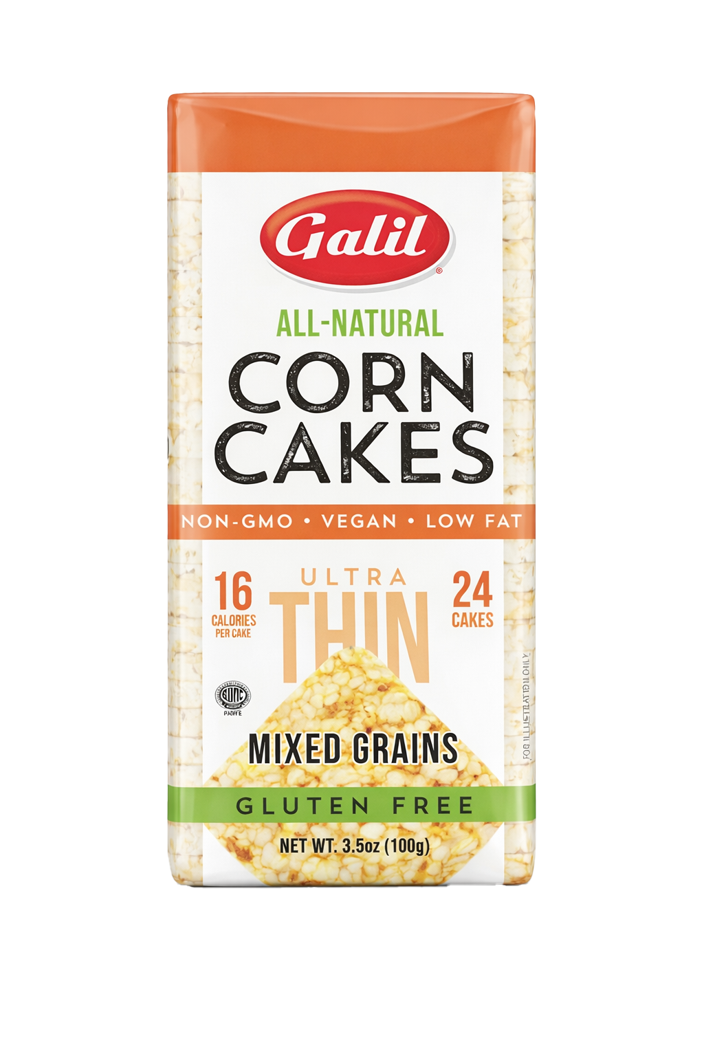 Ultra Thin Corn Cakes, Mixed Grain, Galil