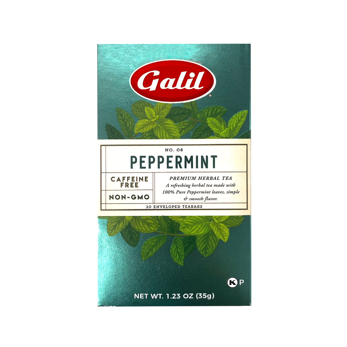 Peppermint Herbal Tea | 20' Tea Bags | 1.41 oz | Galil