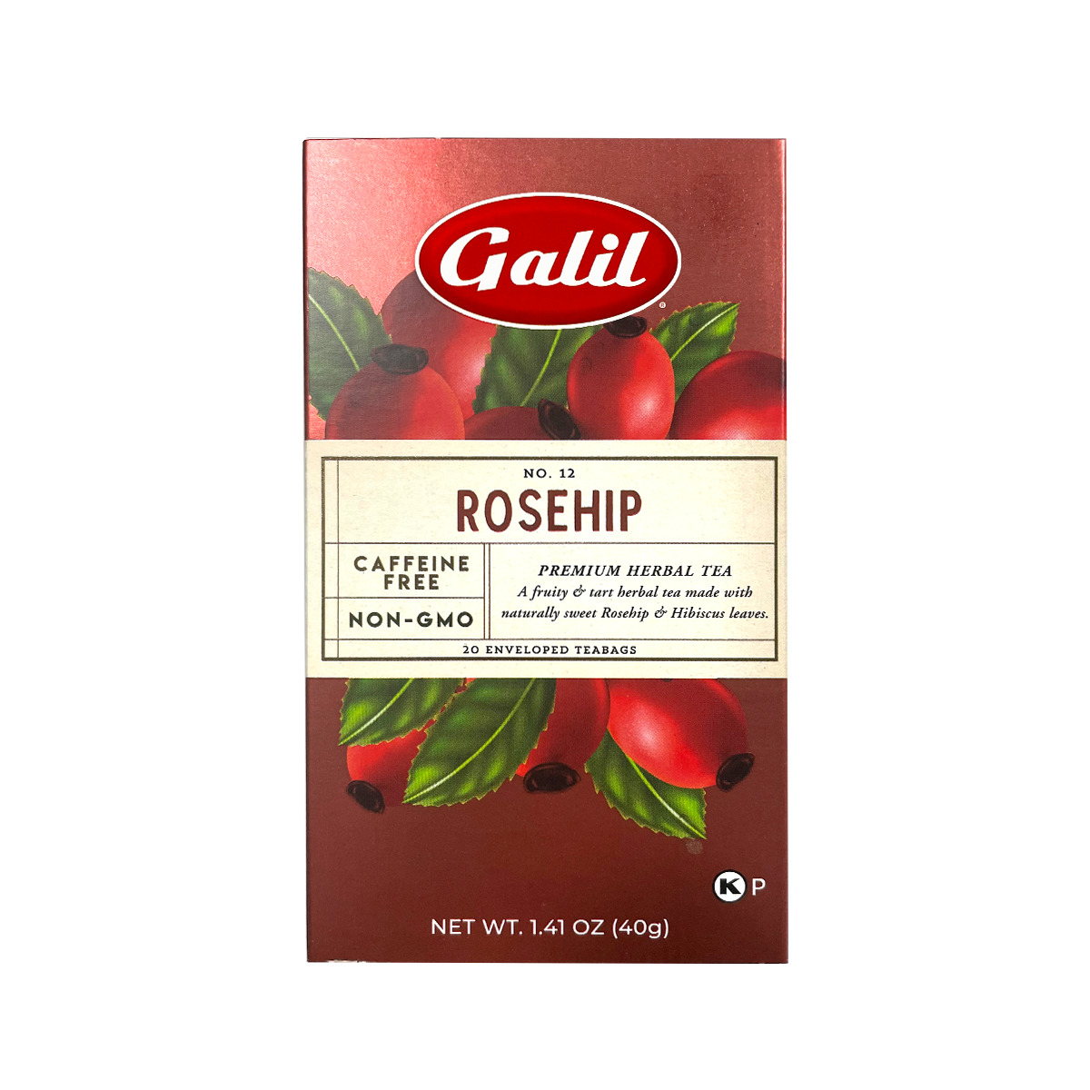 Rosehip Herbal Tea | 20' Tea Bags | 1.41 oz | Galil