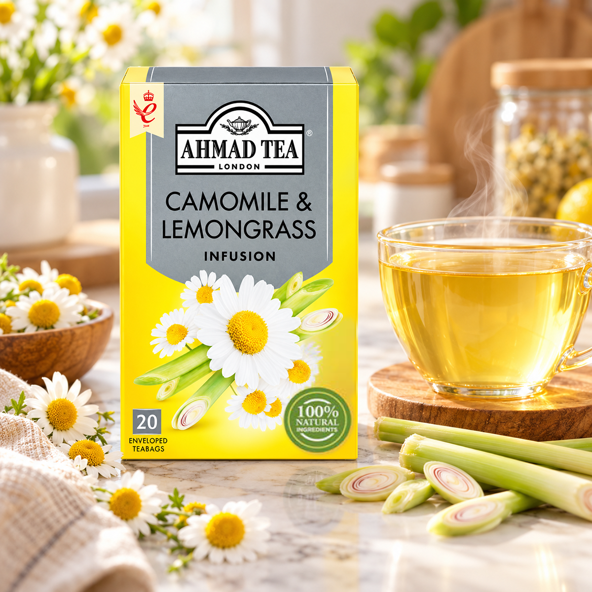 Camomile & Lemongrass Herbal Infusion Tea, Ahmad Tea