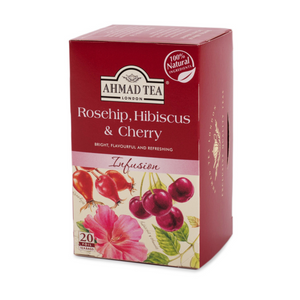 Rosehip, Hibiscus & Cherry Infusion Fruit Tea - Herbal | 20' Tea Bags | Ahmad Tea