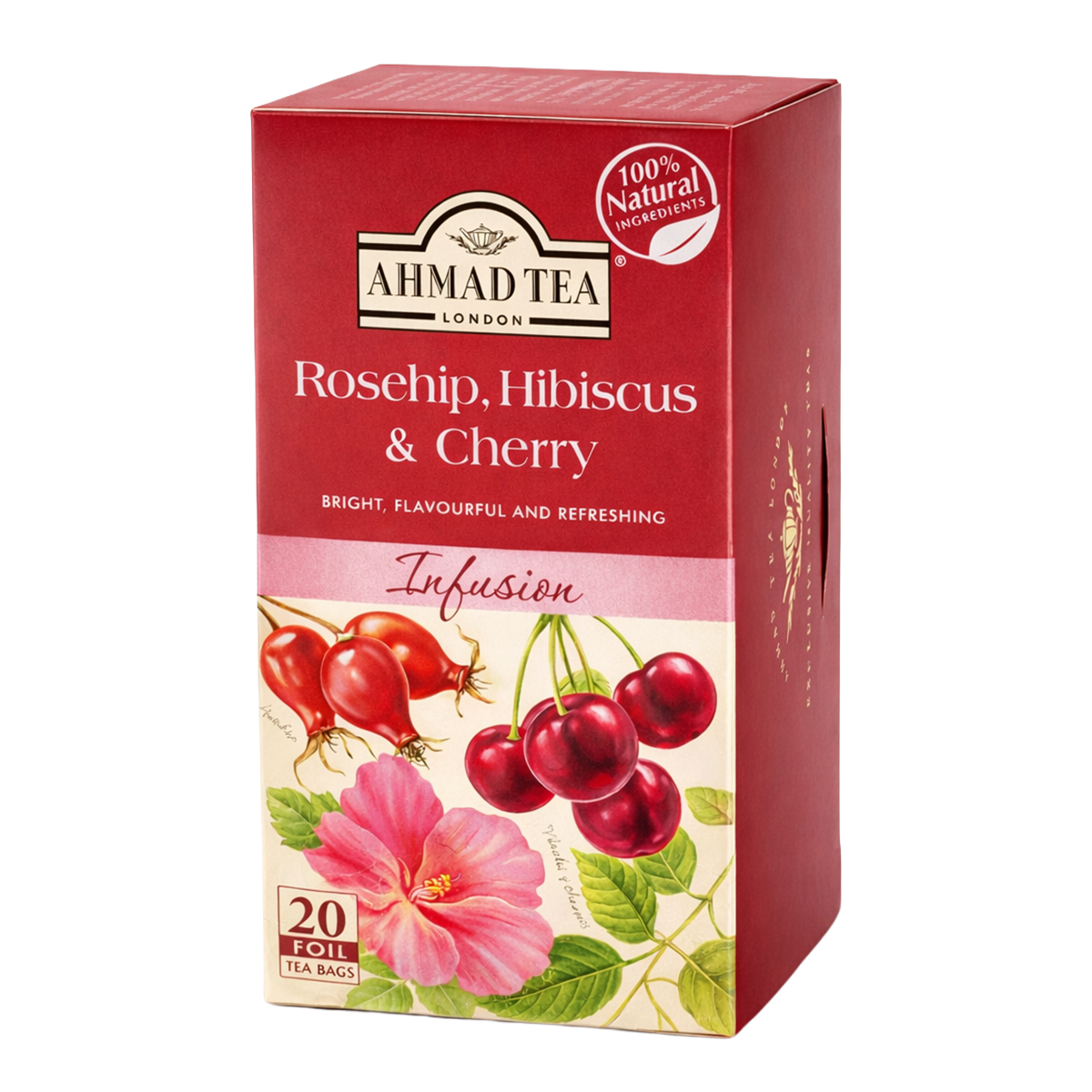 Rosehip, Hibiscus & Cherry Infusion Herbal Fruit Tea, Ahmad Tea