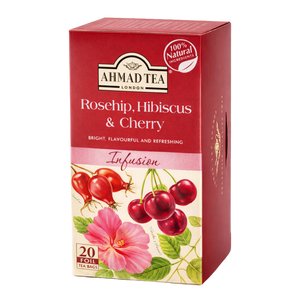 Rosehip, Hibiscus & Cherry Infusion Herbal Fruit Tea, Ahmad Tea