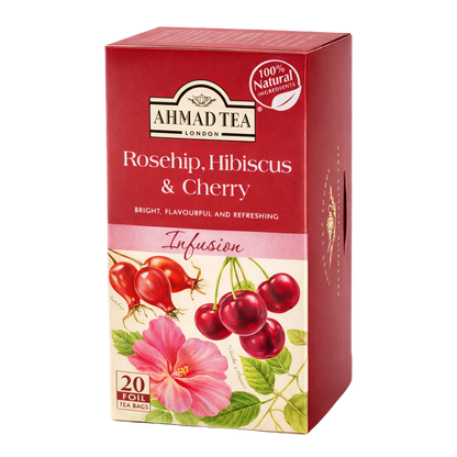 Rosehip, Hibiscus & Cherry Infusion Herbal Fruit Tea, Ahmad Tea
