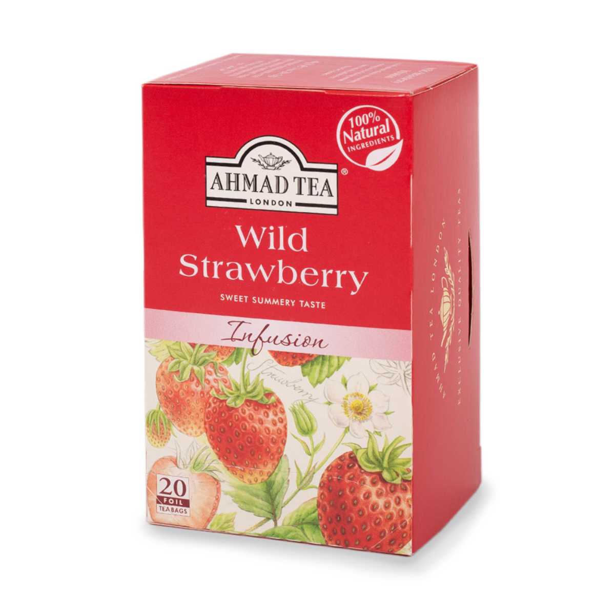 Wild Strawberry Infusion Fruit Tea - Herbal | 20' Tea Bags | Ahmad Tea