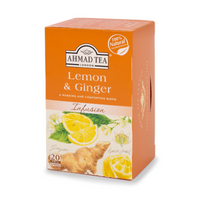 Lemon & Ginger Infusion Fruit Tea - Herbal | 20' Tea Bags | Ahmad Tea