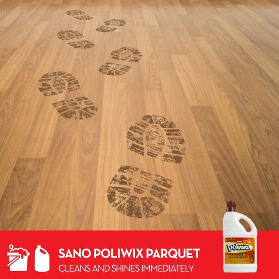 Poliwix Parquet Wash & Wax Floor Cleaner for Wood & Stone | 2 L | sano