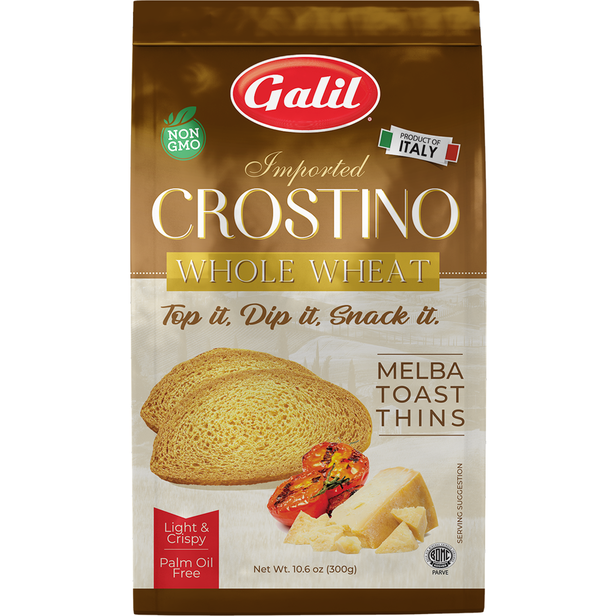 Crostino | Melba Toast Thins | Whole Wheat | 10.6 oz | Galil