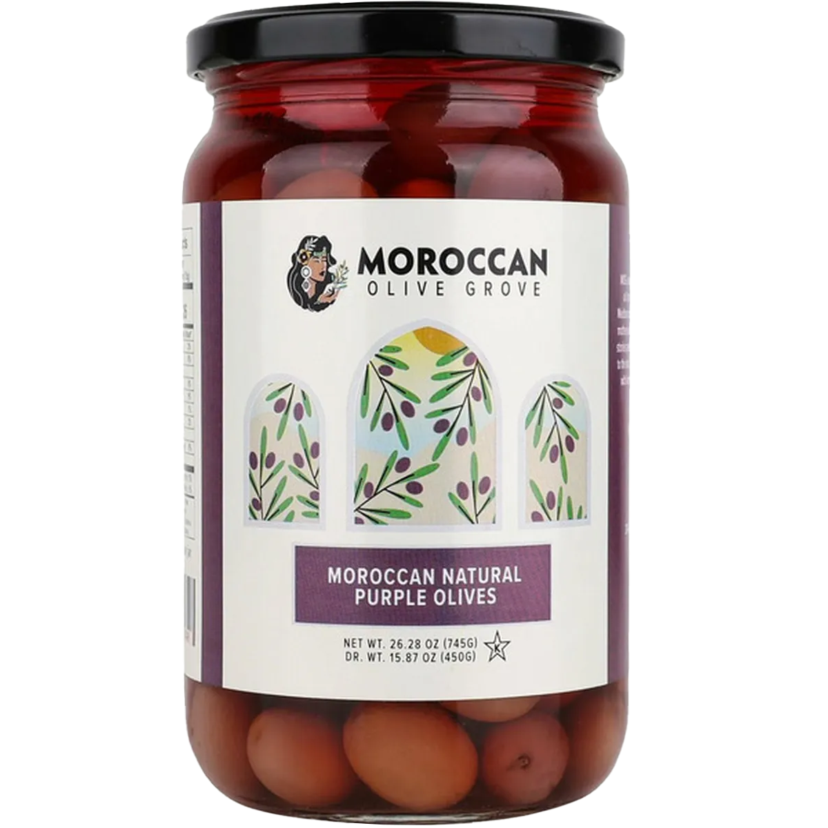 Natural Purple Olives | 26.28 oz | Moroccan Olive Grove