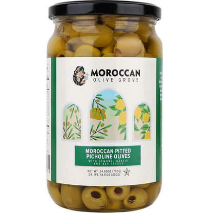 Pitted Picholine Olives | 26.28 oz | Moroccan Olive Grove