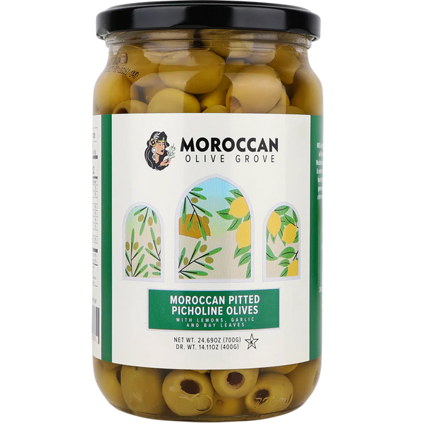 Pitted Picholine Olives | 26.28 oz | Moroccan Olive Grove