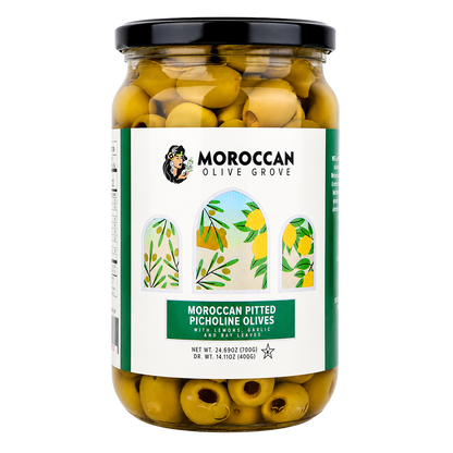 Pitted Picholine Olives, Moroccan Olive Grove