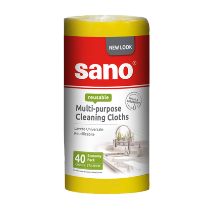 Multi-Purpose Reusable Cleaning Towel - Yellow | 40 PCS | sano