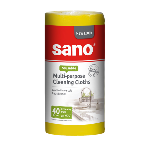 Multi-Purpose Reusable Cleaning Towel - Yellow | 40 PCS | sano