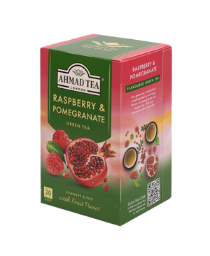 Pomegranate & Raspberry - Green Tea | 20' Tea Bags | Ahmad Tea