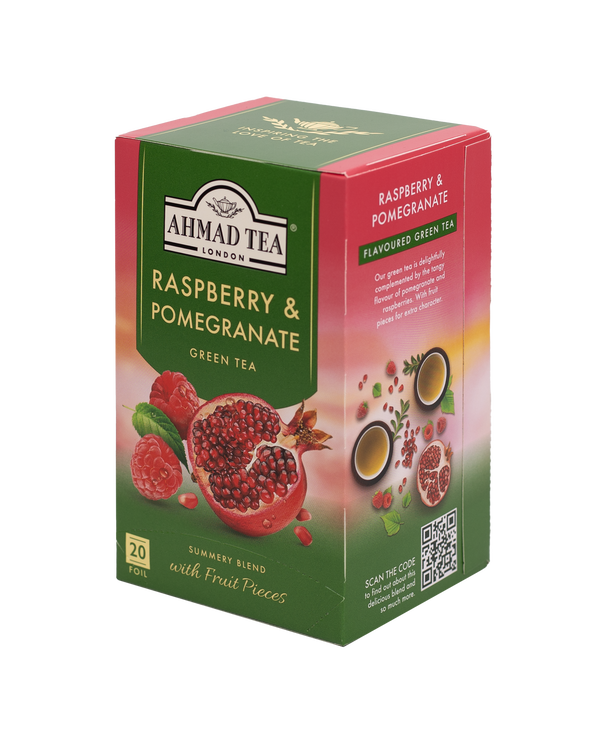Pomegranate & Raspberry - Green Tea | 20' Tea Bags | Ahmad Tea