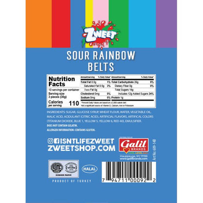 Sour Rainbow Belts, Zweet