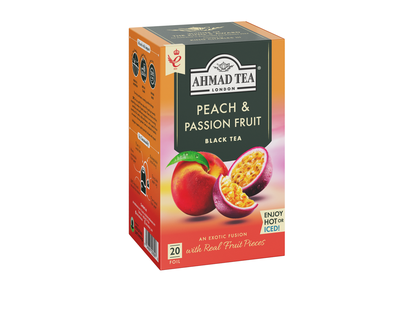 Peach & Passion Fruit - Black Tea | 20' Tea Bags | Ahmad Tea