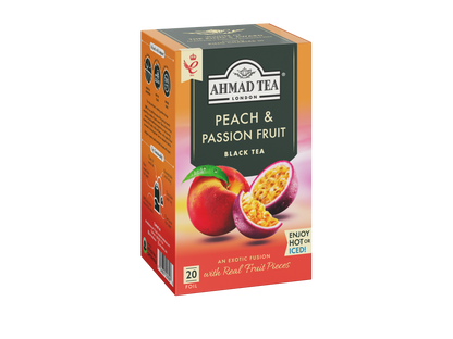 Peach & Passion Fruit - Black Tea | 20' Tea Bags | Ahmad Tea