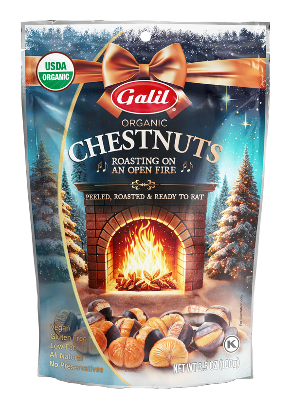 Organic Roasted Chestnuts (Holiday Ed.), Peeled & Ready to Eat, Galil