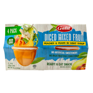 Diced Peaches and Pears in Light Syrup, Galil