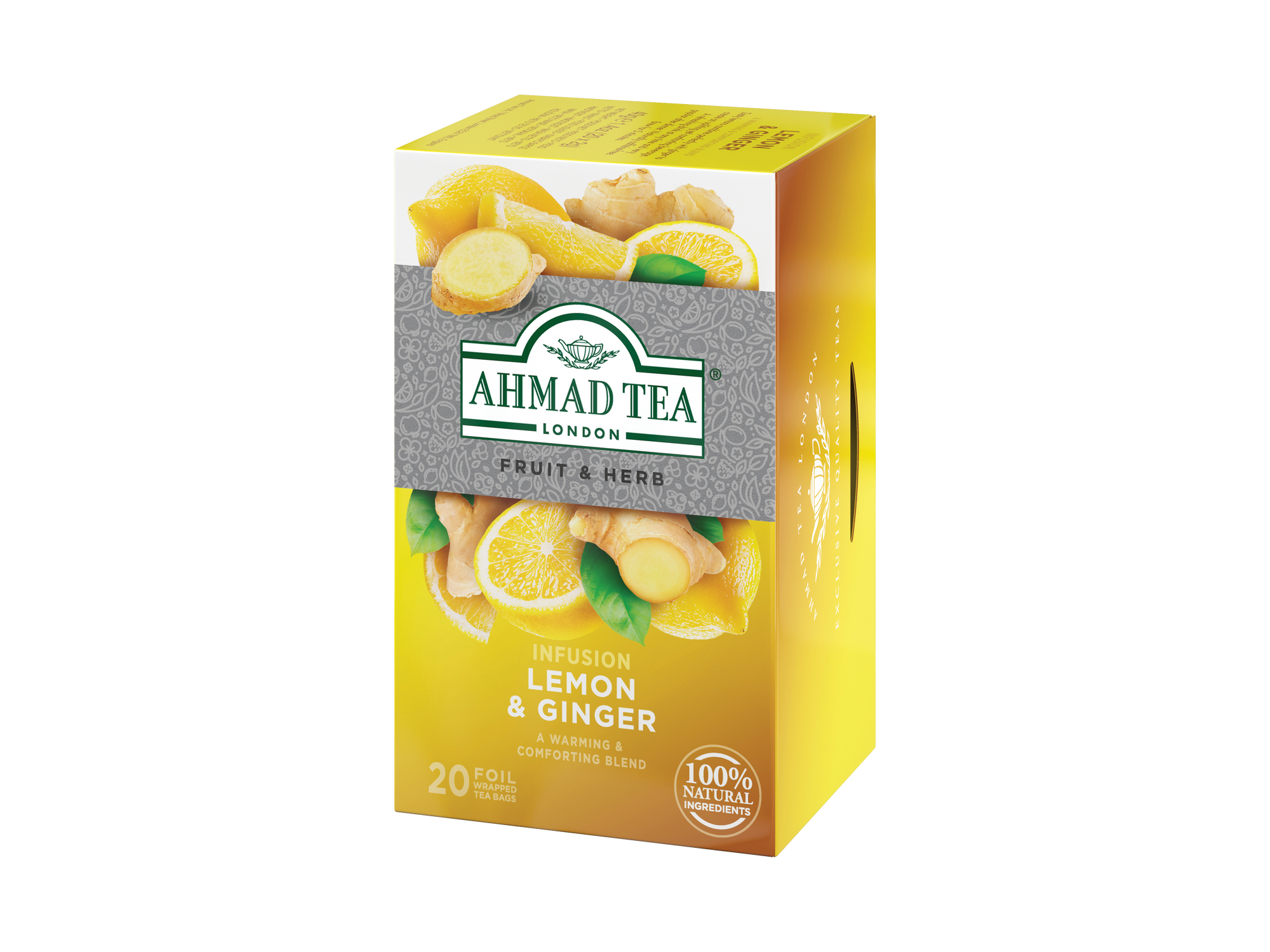 Lemon & Ginger Infusion Herbal Fruit Tea, Ahmad Tea
