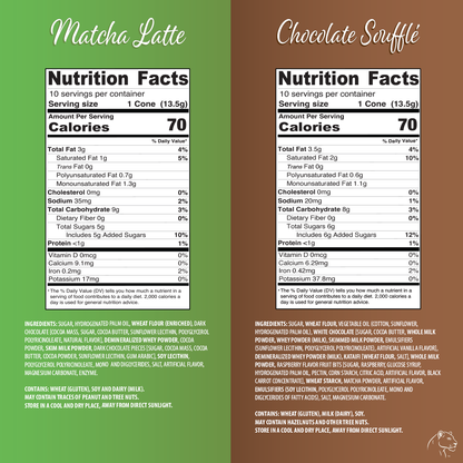 Leonessa 2-Pack Variety Chocolate Cones (Matcha Latte & Chocolate Soufflé)