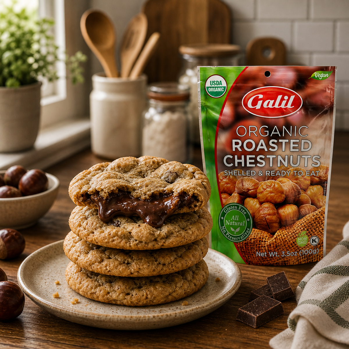 Galil Organic Roasted Chestnuts, Peeled & Ready to Eat