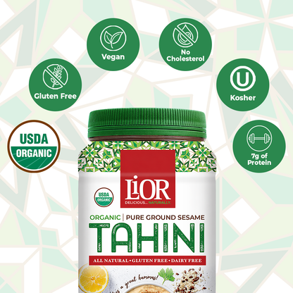 Organic Tahini, Pure Stone Ground Sesame Butter, LiOR