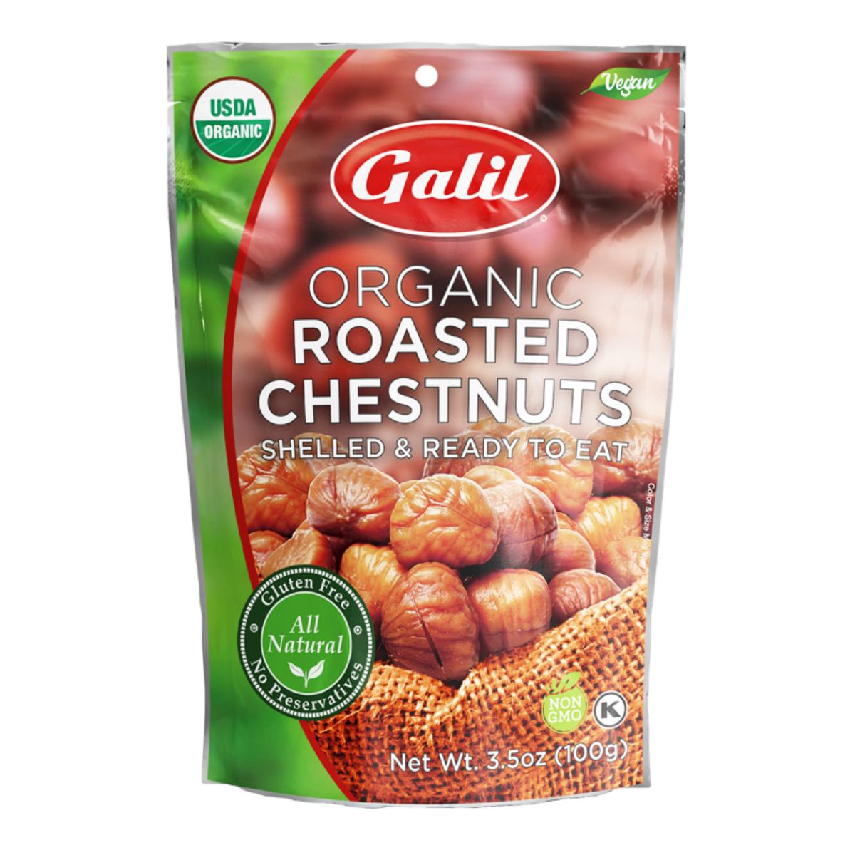 Organic Roasted Chestnuts, Peeled & Ready to Eat, Galil