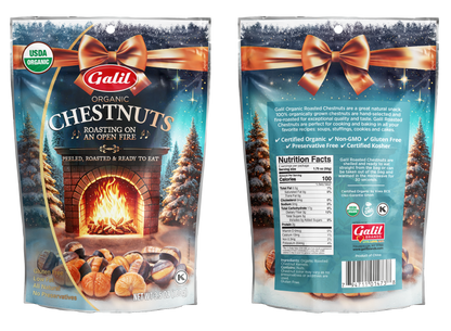Organic Roasted Chestnuts (Holiday Ed.), Peeled & Ready to Eat, Galil