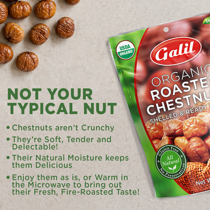 Galil Organic Roasted Chestnuts, Peeled & Ready to Eat