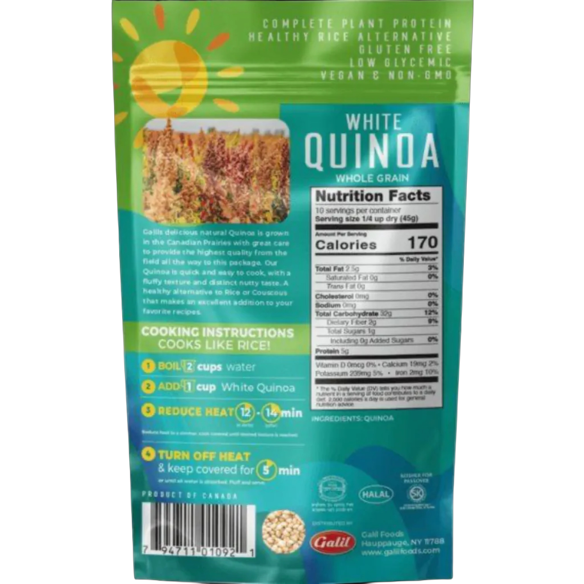 White Whole Grain Quinoa, Galil