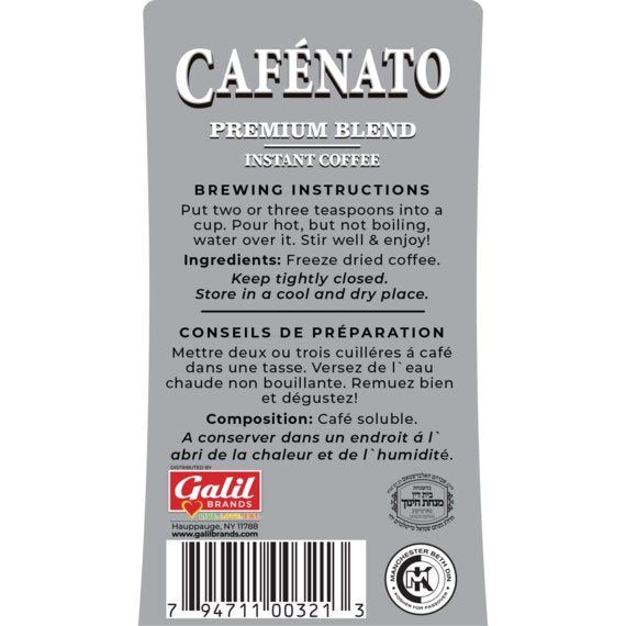 100% Pure Instant Coffee Crystals | Cafénato | 7 oz | Galil - ShopGalil