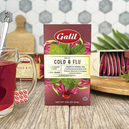 Cold and Flu Herbal Tea | 16' Tea Bags | 0.84 oz | Galil - ShopGalil