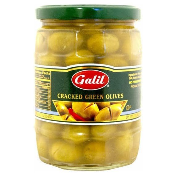 Green Olives | Cracked | Jar | 19.7 oz | Galil - ShopGalil
