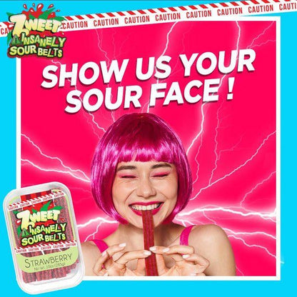 Insanely Sour Strawberry Belts | Zweet | 10 oz - ShopGalil