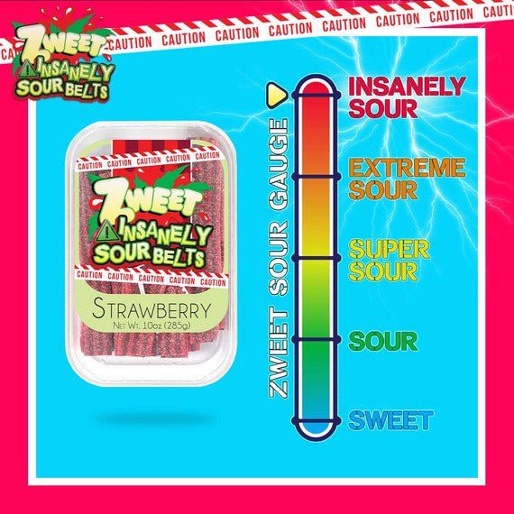 Insanely Sour Strawberry Belts | Zweet | 10 oz - ShopGalil