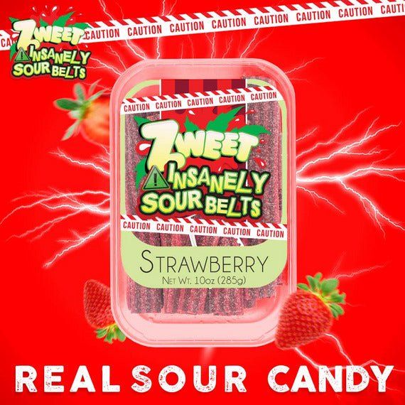 Insanely Sour Strawberry Belts | Zweet | 10 oz - ShopGalil