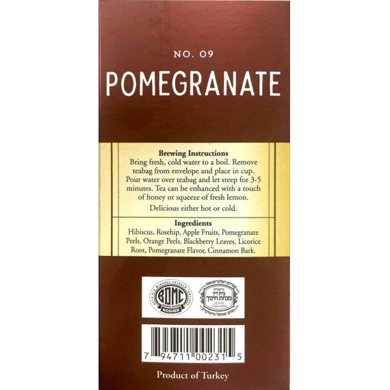 Pomegranate Herbal Tea | 20' Tea Bags | 1.23 oz | Galil - ShopGalil