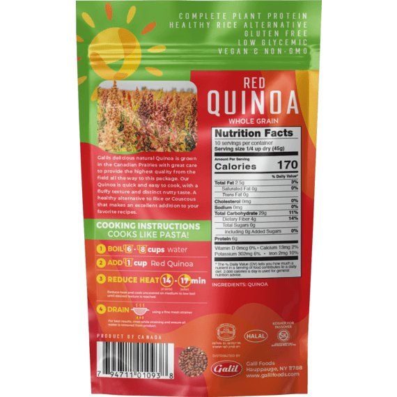Red Whole Grain Quinoa | 16 oz | Galil - ShopGalil